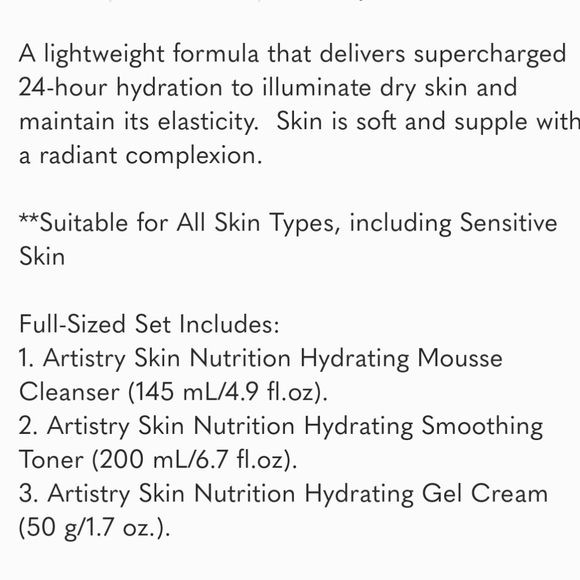 Artistry Hydrating Skincare Set, NWT - Picture 6 of 6